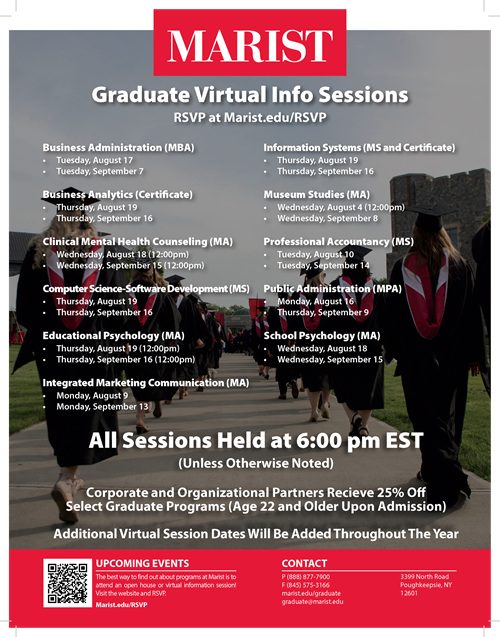 Marist Graduate Virtual Info Sessions